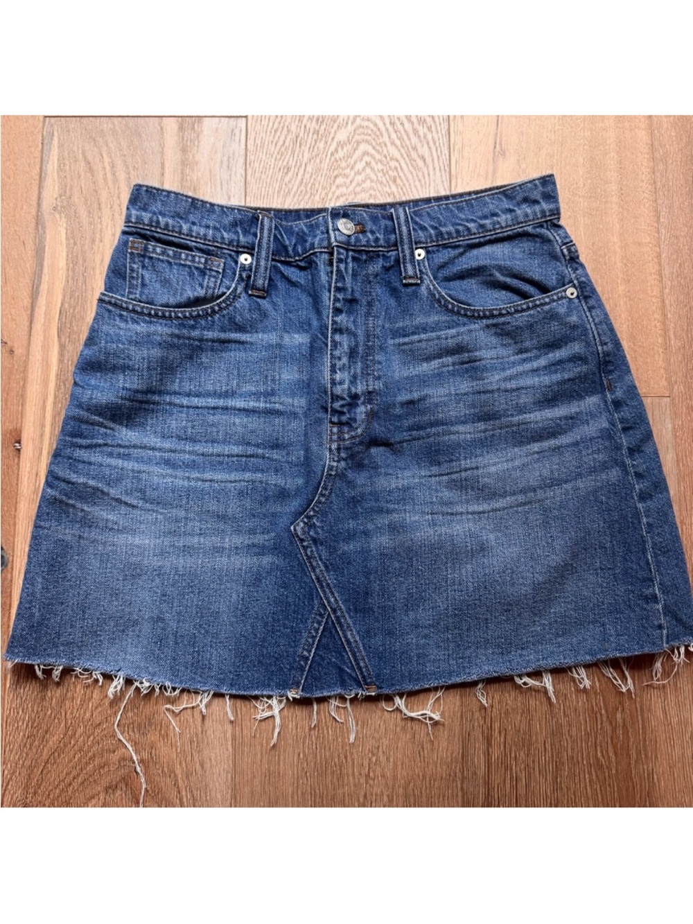 Madewell Raw-Hem Denim Mini Skirt Size 28